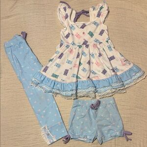 Always In Bloom Dress Set - White, Purple, Pink, and Blue